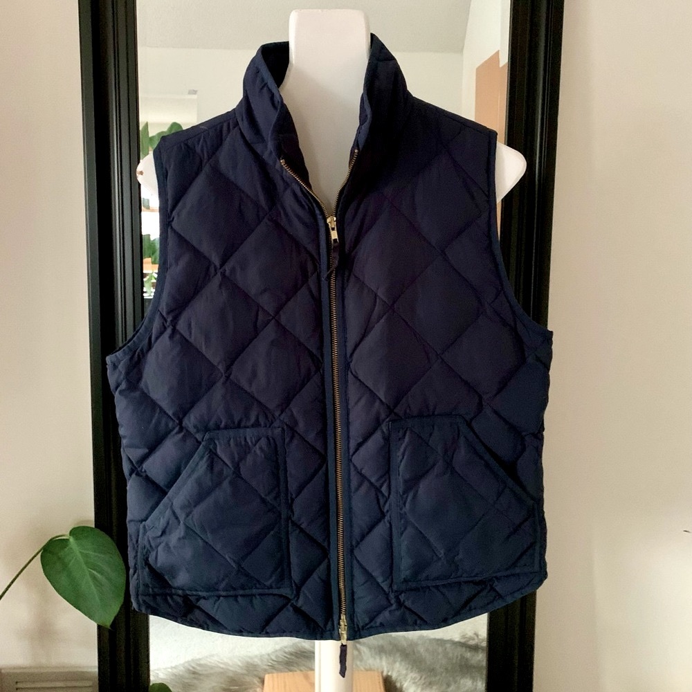 J. Crew Navy Down Vest